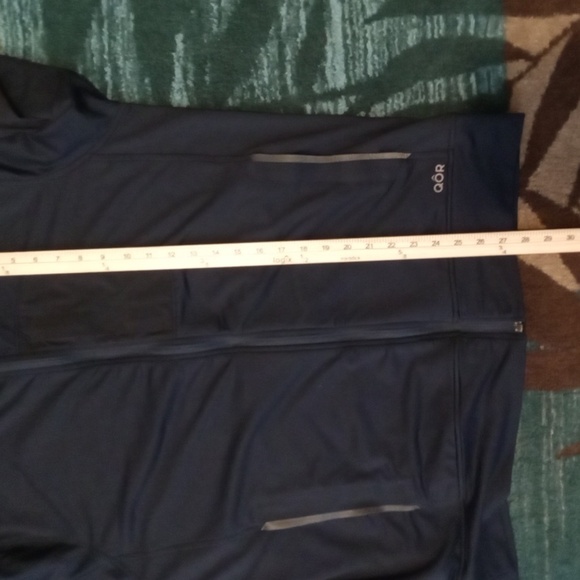 QOR mens Ma1 Bomber Jacket Blue Performance Full Zip Long Sleeve Size XL - Picture 8 of 9